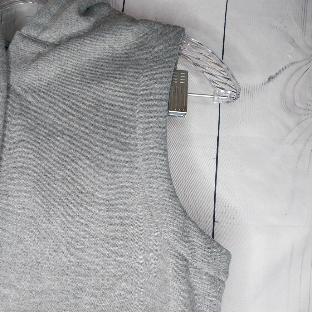 Zaful Gray Button-Up Hooded Vest Size 6 - Picture 3 of 15